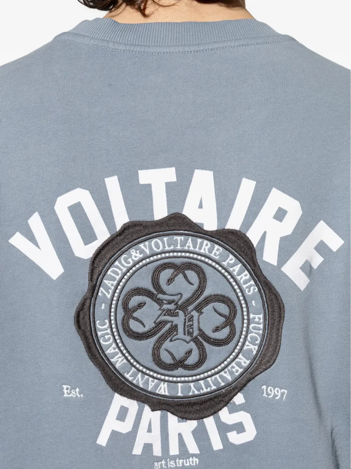 Zadig&Voltaire アップリケ クルーネック スウェットシャツ ブルー - 画像5