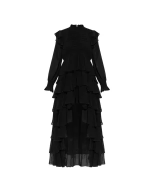AllSaints レイラ ラッフル長袖ミディドレス - サムネイル1