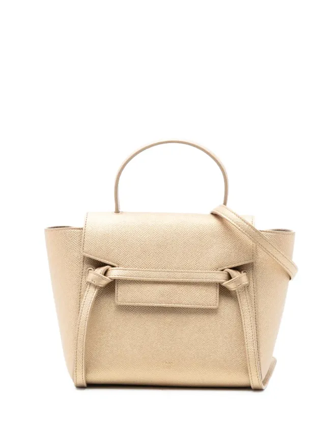 Celine Pre-Owned Celine Pre-Owned 2019 Nano Grained Calfskin Belt Bag Satchel - Goldの商品画像