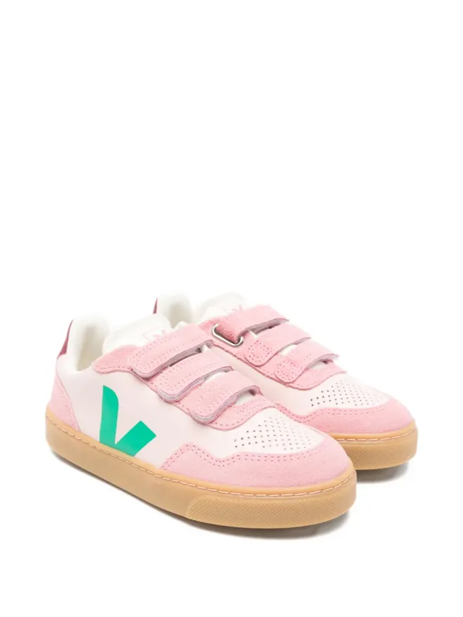 VEJA Kids VEJA Kids V-10 touch-strap leather sneakers - Pinkの商品画像