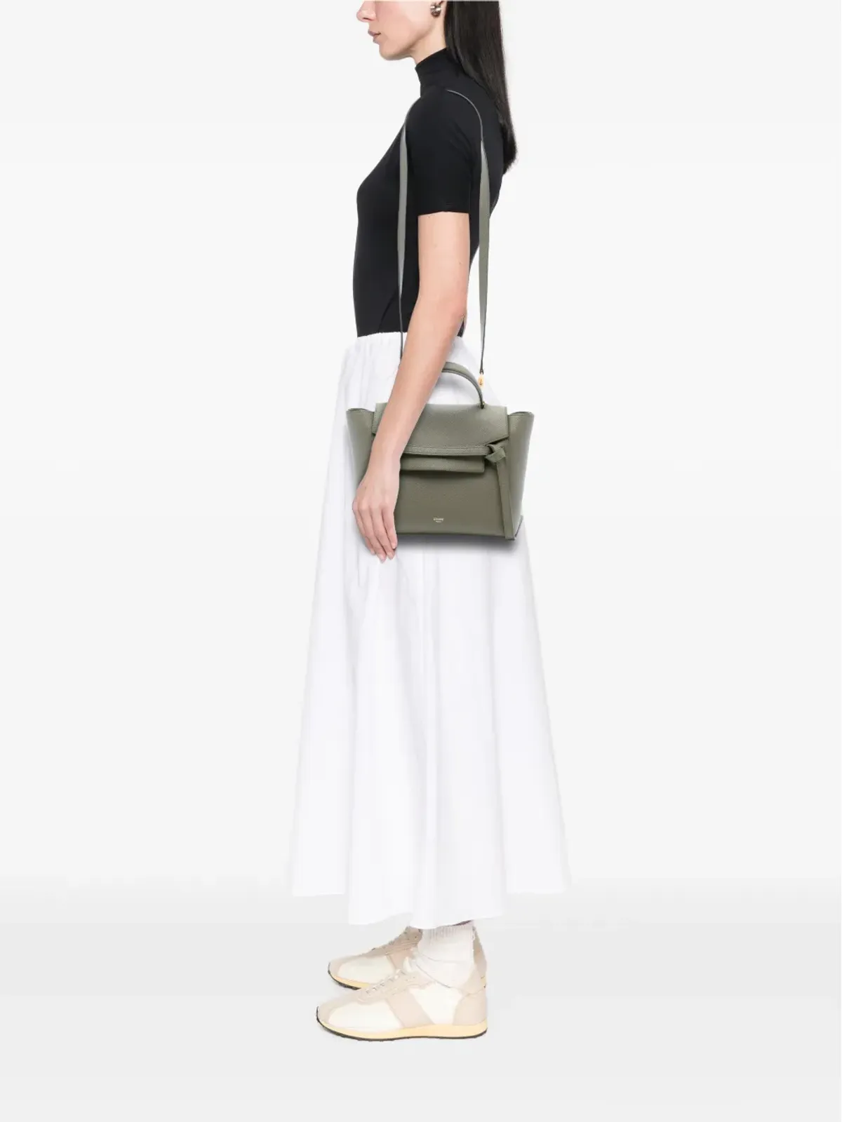 Celine Pre-Owned 2018 マイクログレインカーフスキン ベルトバッグ/サッチェル グリーン - 画像2