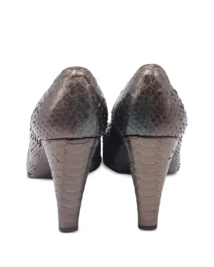 Stuart Weitzman スネークエフェクト・ペップトゥ・パンプス - ブラウン - サムネイル2