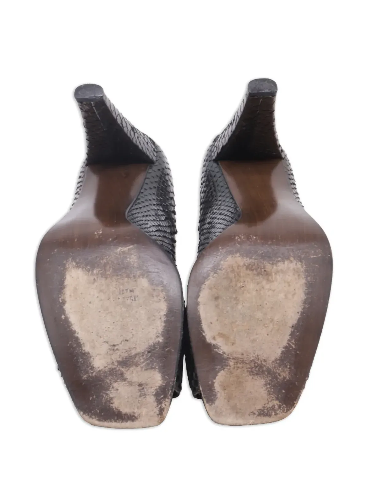 Stuart Weitzman スネークエフェクト・ペップトゥ・パンプス - ブラウン - 画像4