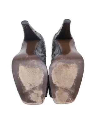 Stuart Weitzman スネークエフェクト・ペップトゥ・パンプス - ブラウン - サムネイル4