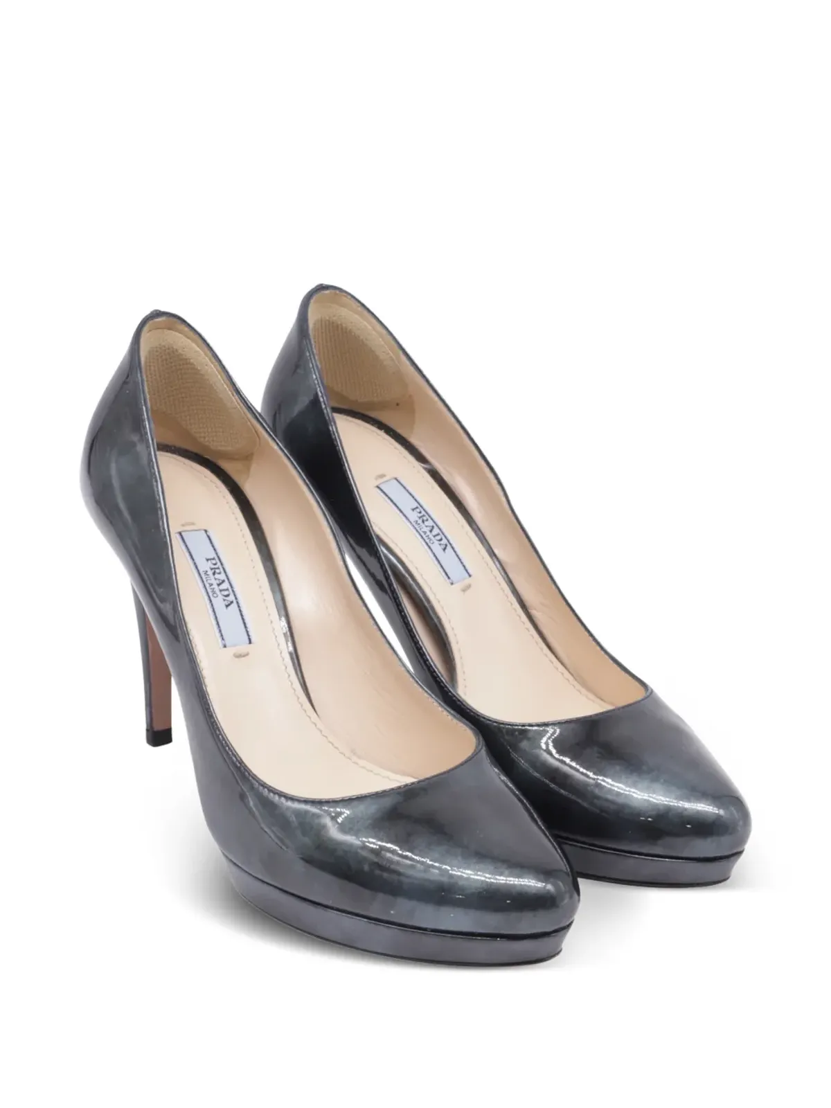 Prada Pre-Owned ポインテッドトゥ・プラットフォームパンプス - ブラック - 画像2