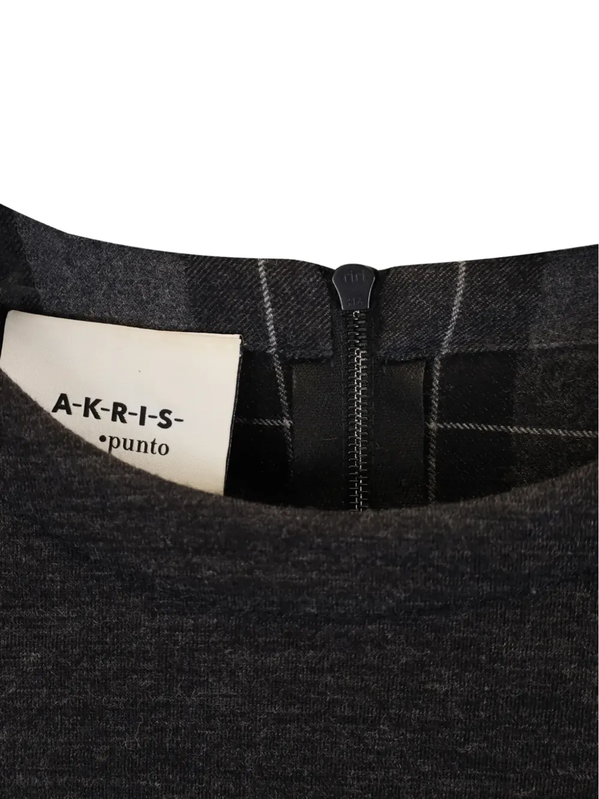 Akris チェック柄長袖ドレス - 画像3