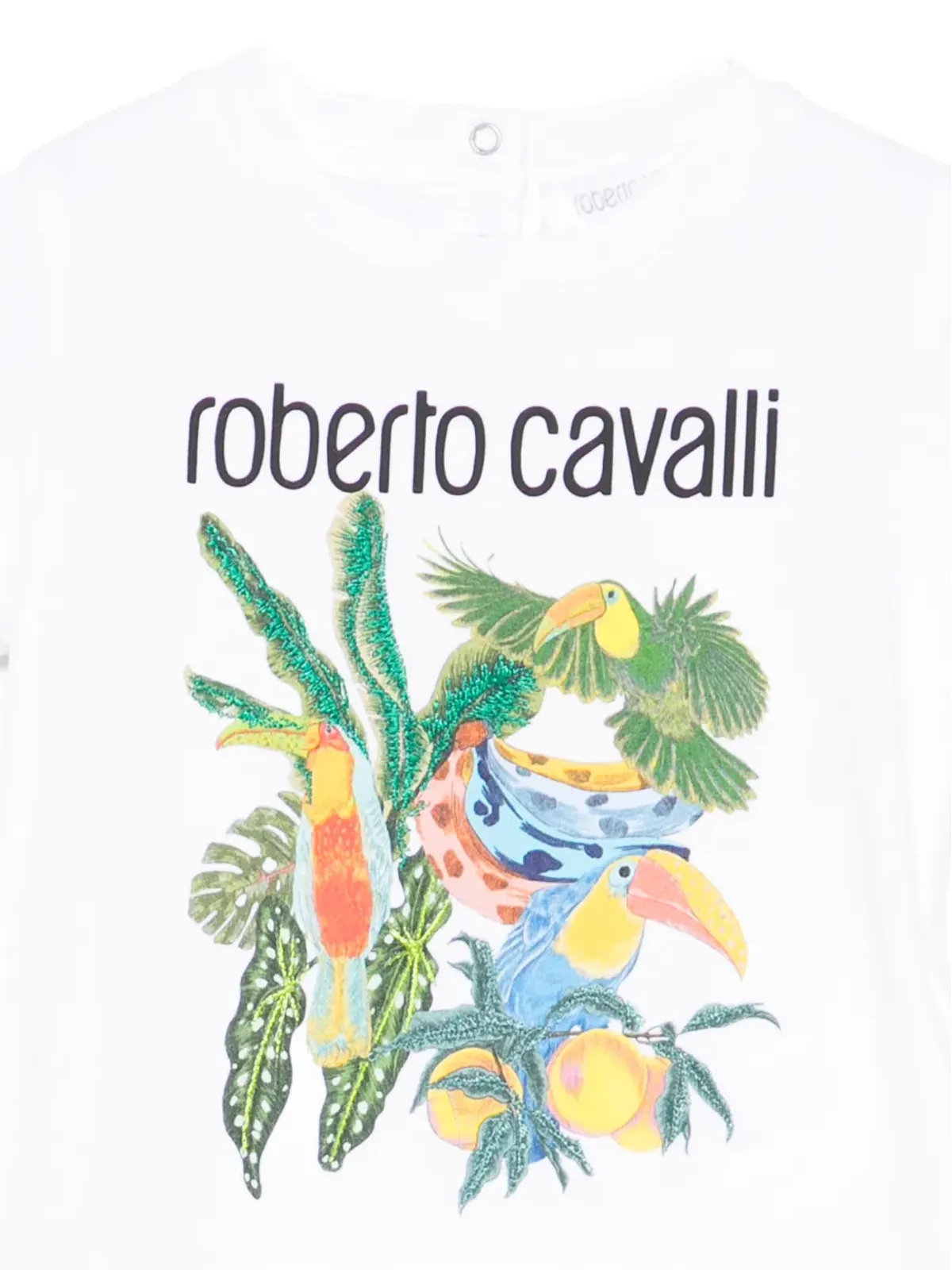 Roberto Cavalli Junior 花柄プリントTシャツ ホワイト - 画像3