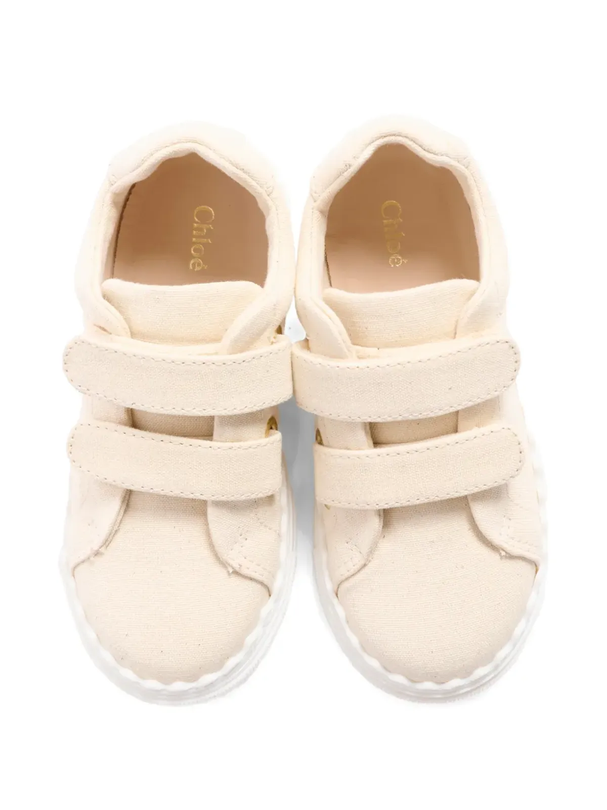 Chloé Kids タッチストラップスニーカー - Neutrals - 画像4