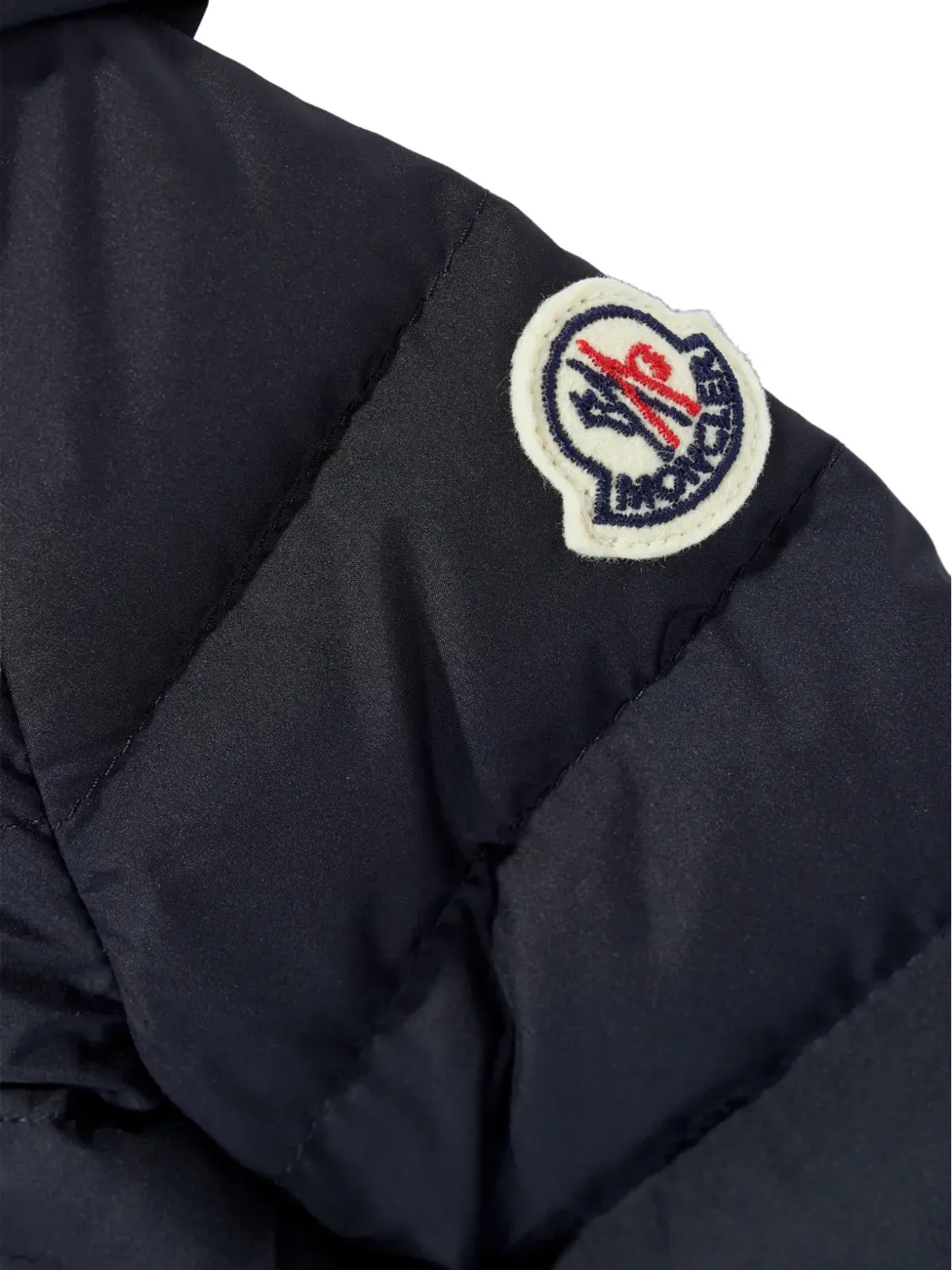 Moncler Enfant Dilar キルテッド フーデッドジャケット ブルー - 画像3