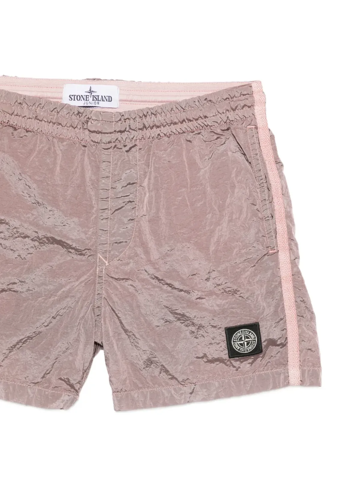 Stone Island Junior サイドストライプスイムショーツ ピンク - 画像3