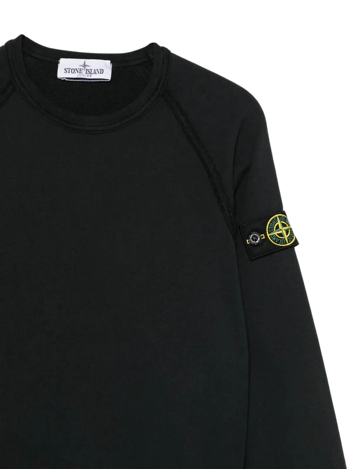 Stone Island Junior ラウンドネック ロゴパッチ スウェットシャツ ブラック - 画像3