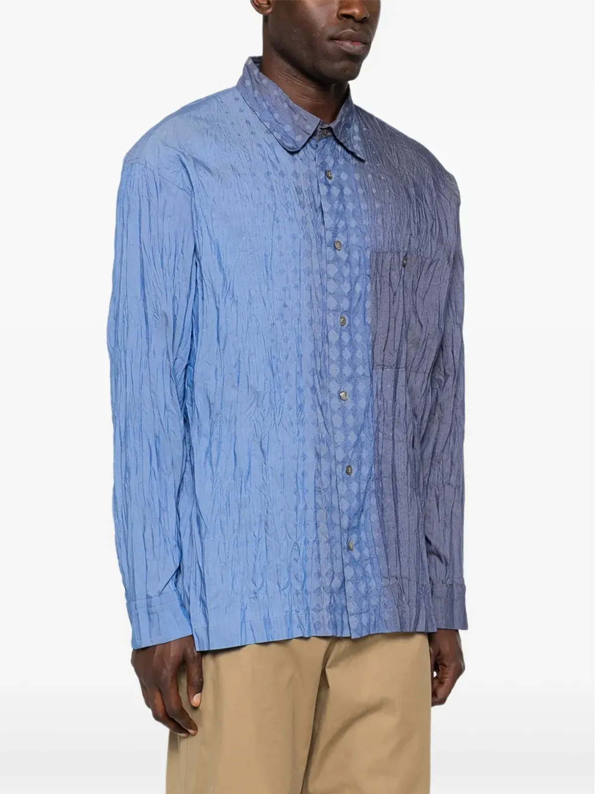 Issey Miyake Pre-Owned プリーツ染色シャツ ブルー - 画像3