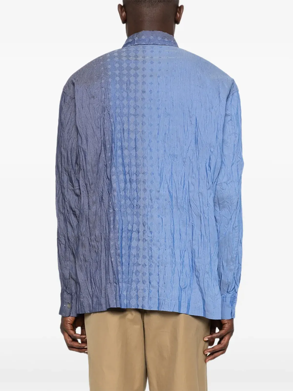 Issey Miyake Pre-Owned プリーツ染色シャツ ブルー - 画像4