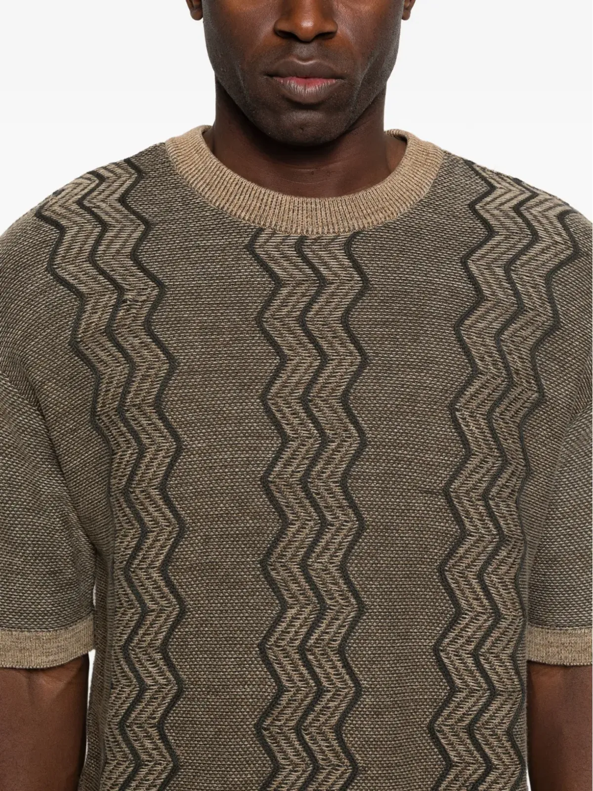Issey Miyake Pre-Owned ジグザグコットンニット - 画像5