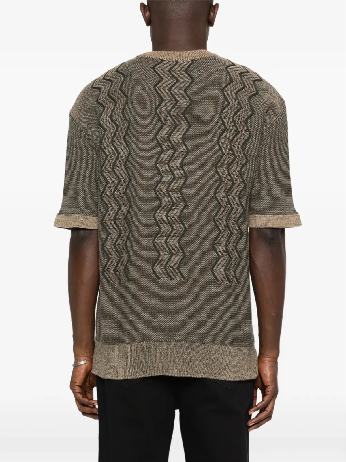 Issey Miyake Pre-Owned ジグザグコットンニット - 画像4