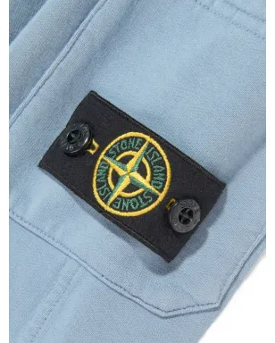 Stone Island Junior ロゴパッチポケット トラックパンツ ブルー - サムネイル3