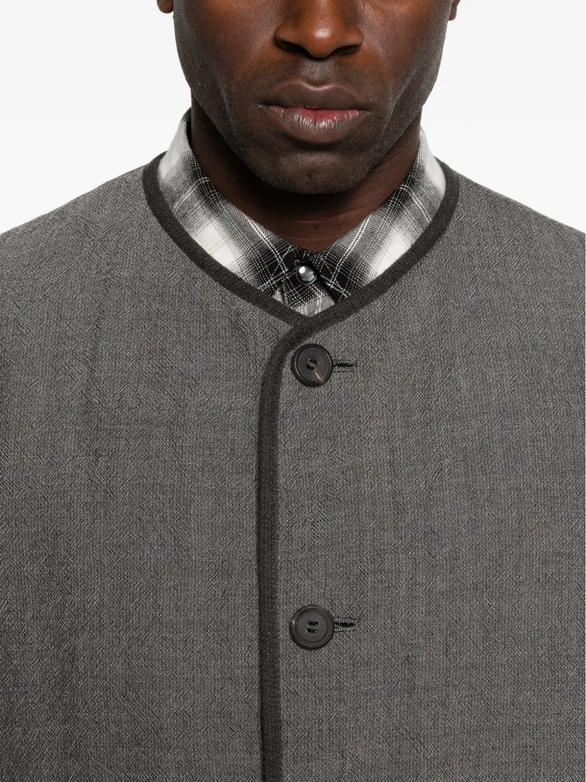 Issey Miyake Pre-Owned カラーなしボタンジャケット - 画像5