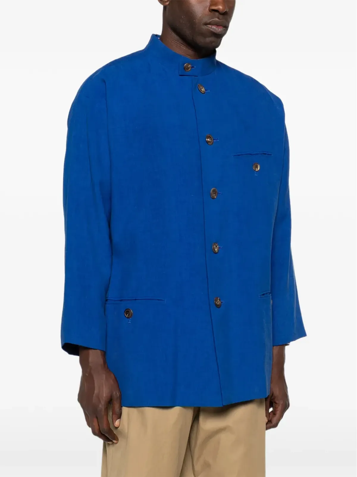 Issey Miyake Pre-Owned マンダリンカラー ジャケット - 画像3