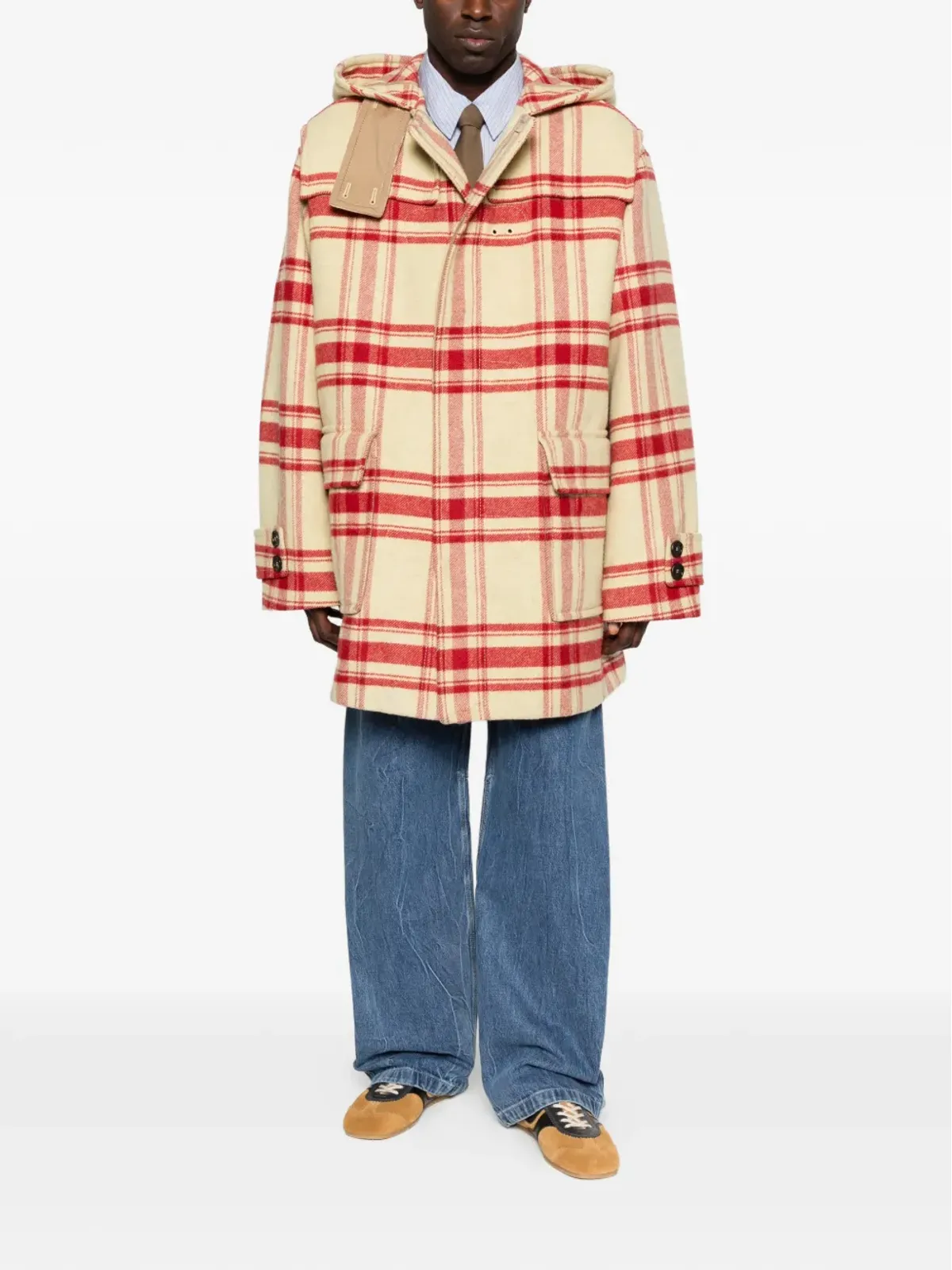 Marni ビンテージ フード付きチェックコート - 画像2