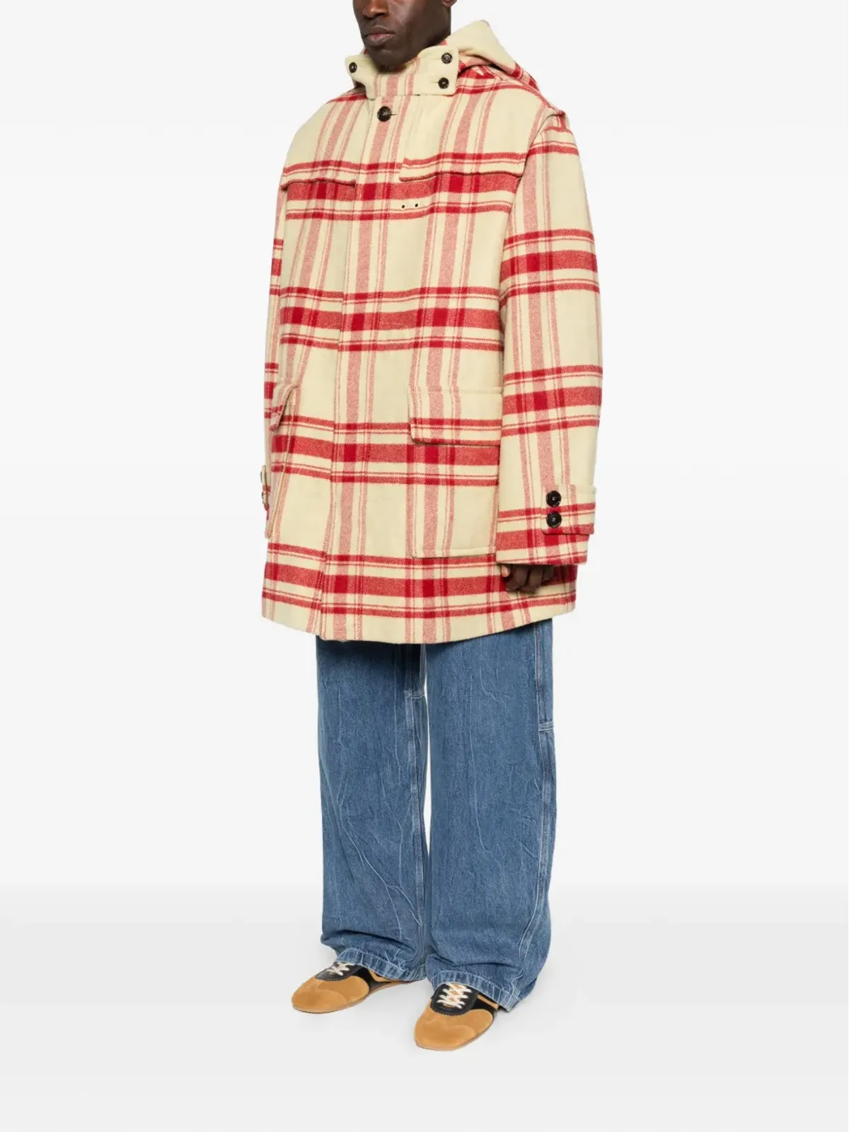 Marni ビンテージ フード付きチェックコート - 画像3