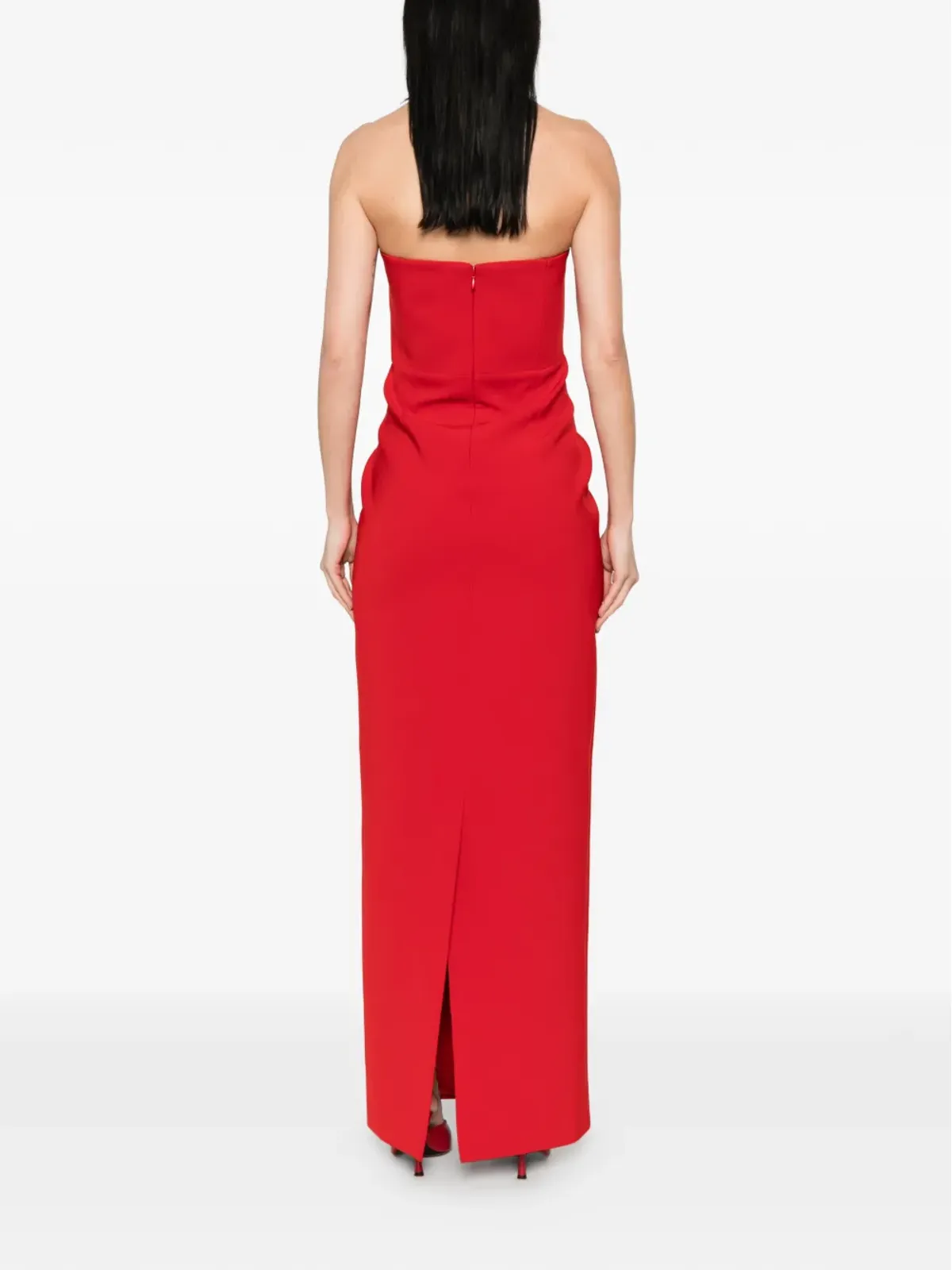 The New Arrivals Ilkyaz Ozel リボンディテール付きストラップレスマキシドレス - 画像4