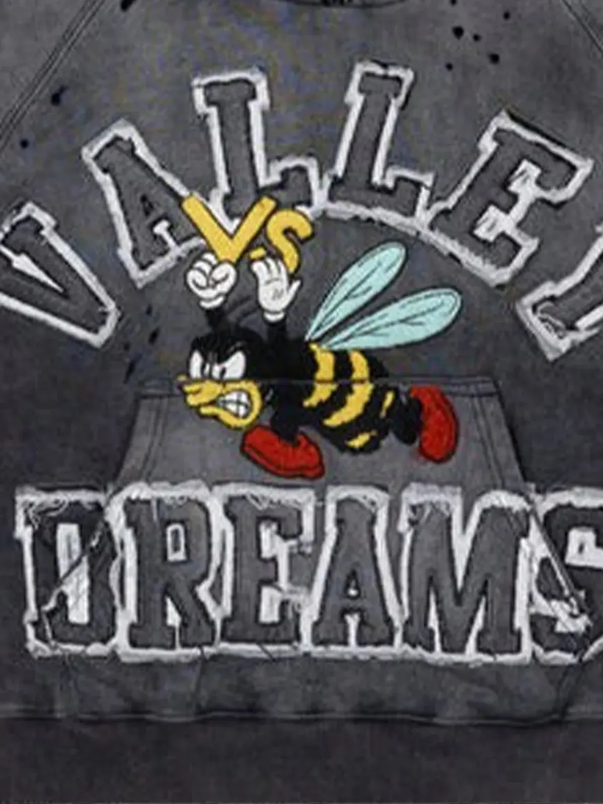 Vale グラフィック刺繍フーディー（グレー） - 画像2