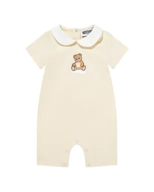 Moschino Kids テディプリント襟付きロンパース ベージュ - サムネイル1
