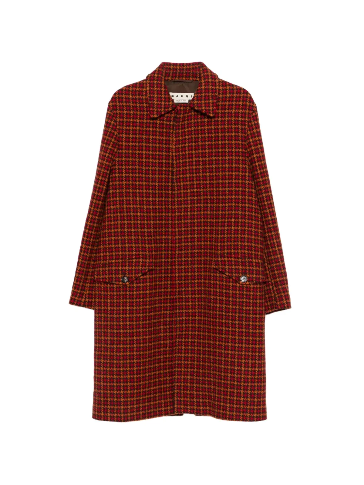 Marni ハウンドトゥース ウール コート - レッド - 画像1