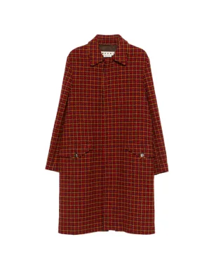 Marni ハウンドトゥース ウール コート - レッド - サムネイル1