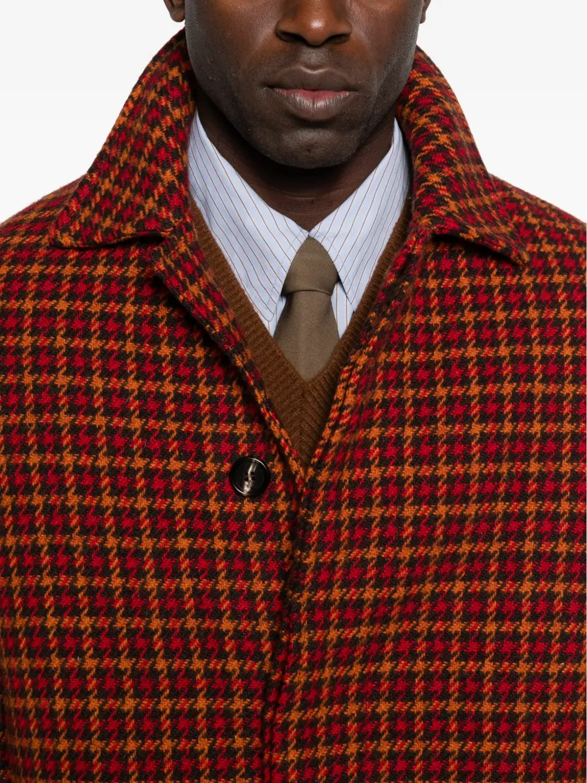 Marni ハウンドトゥース ウール コート - レッド - 画像5