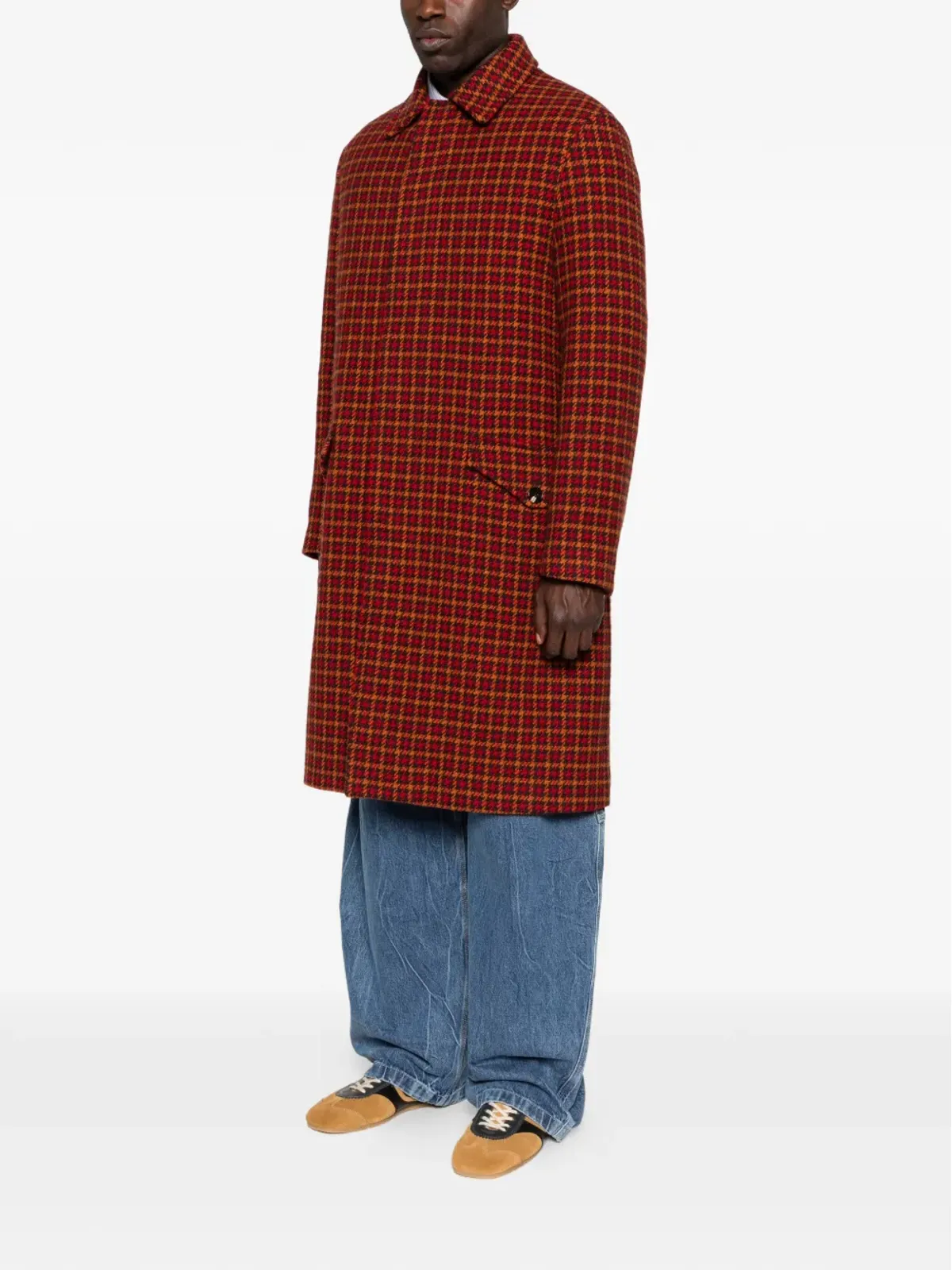Marni ハウンドトゥース ウール コート - レッド - 画像3