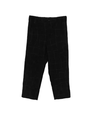 Issey Miyake Pre-Owned パッチワークチェックパンツ - サムネイル1