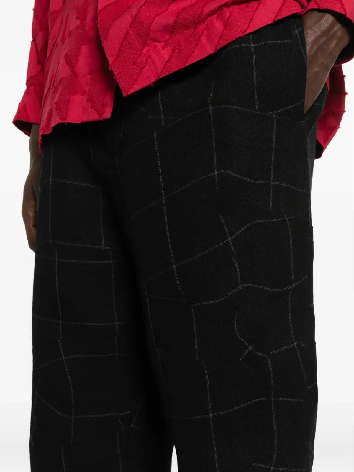 Issey Miyake Pre-Owned パッチワークチェックパンツ - 画像5
