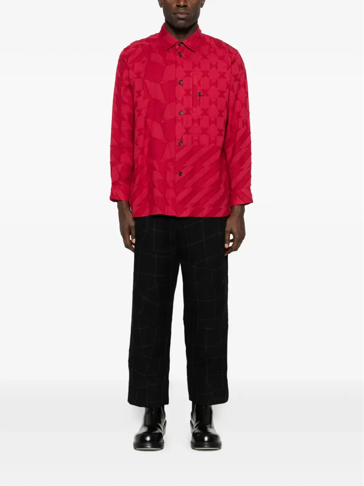 Issey Miyake Pre-Owned パッチワークチェックパンツ - 画像2