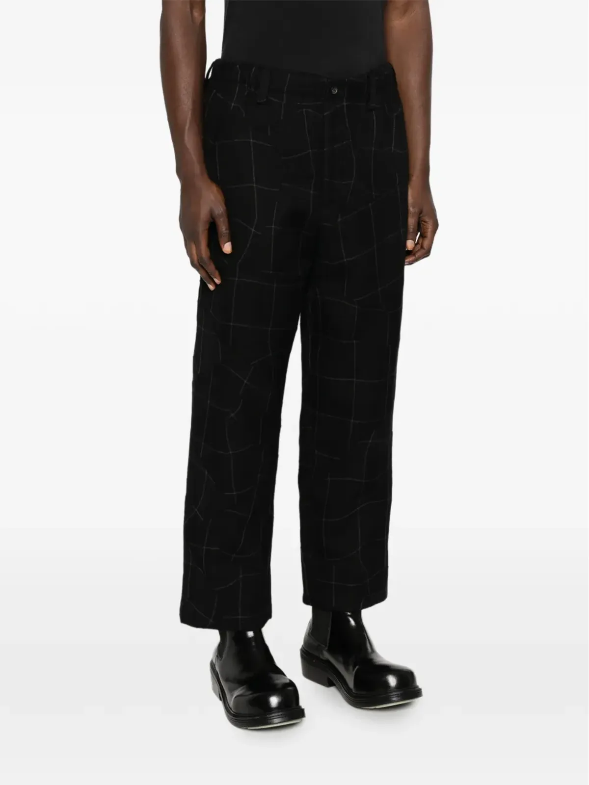 Issey Miyake Pre-Owned パッチワークチェックパンツ - 画像3