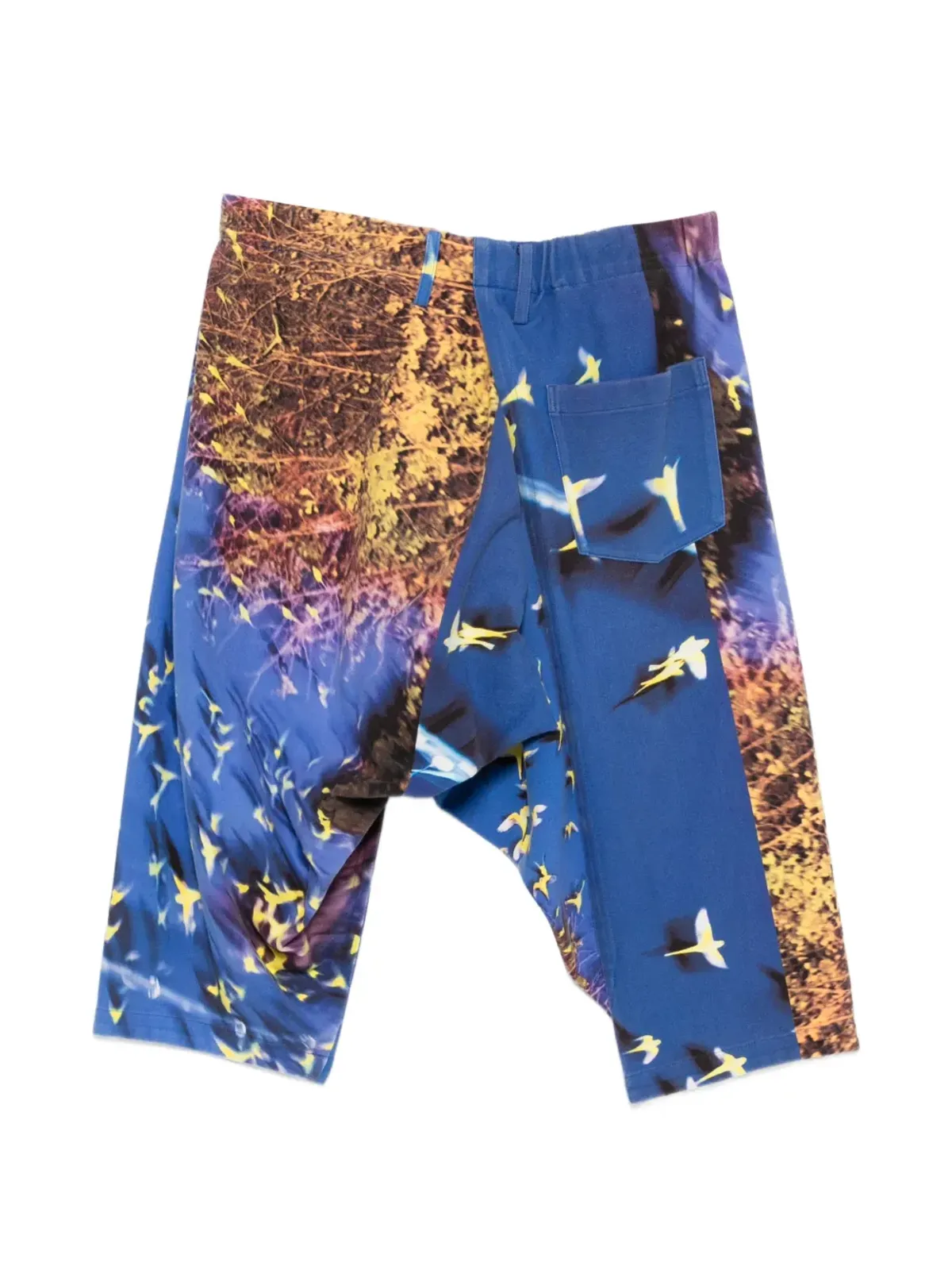 Issey Miyake Pre-Owned sarrouel print wrap shorts - Blue - 画像2