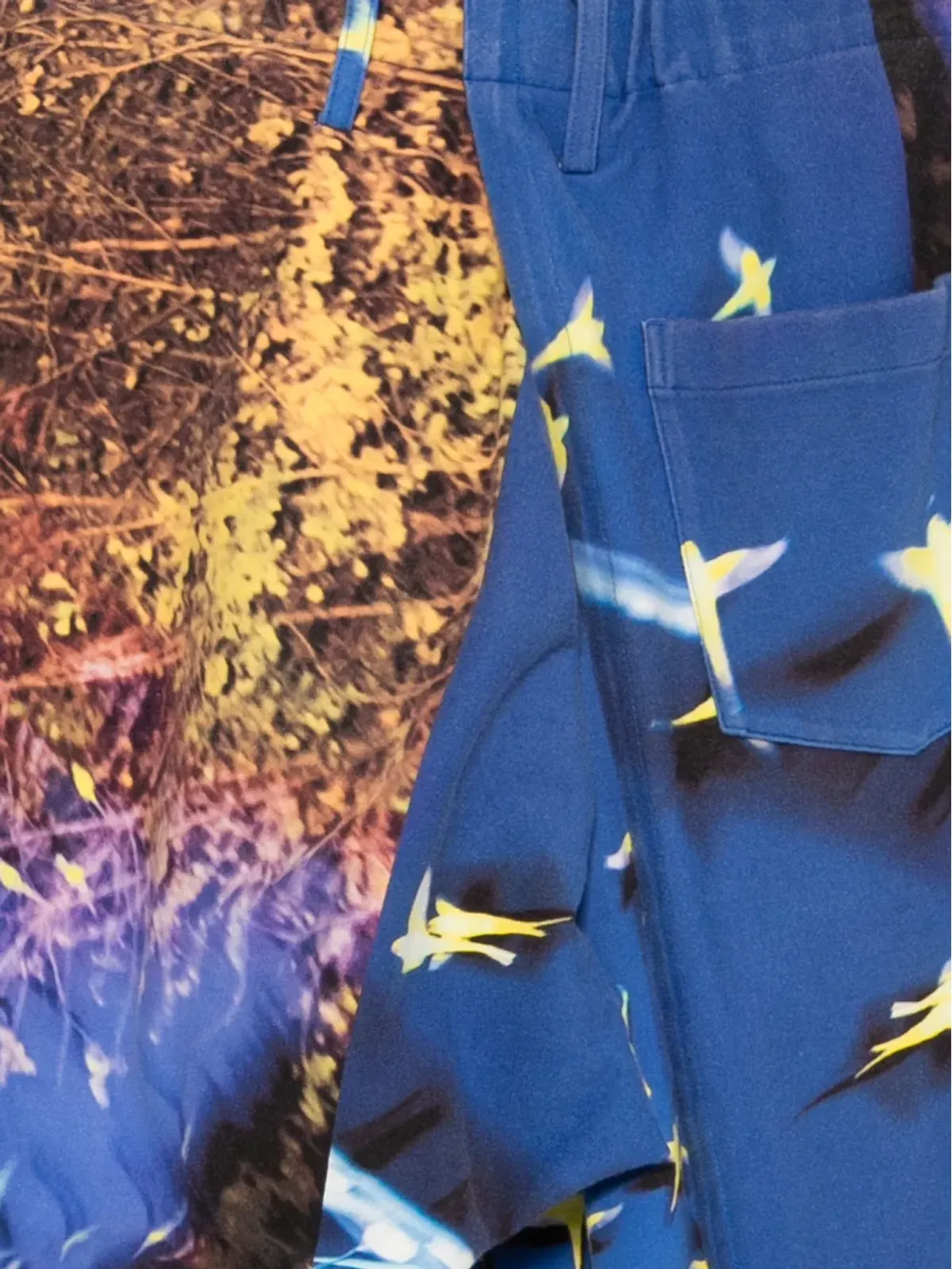 Issey Miyake Pre-Owned sarrouel print wrap shorts - Blue - 画像3