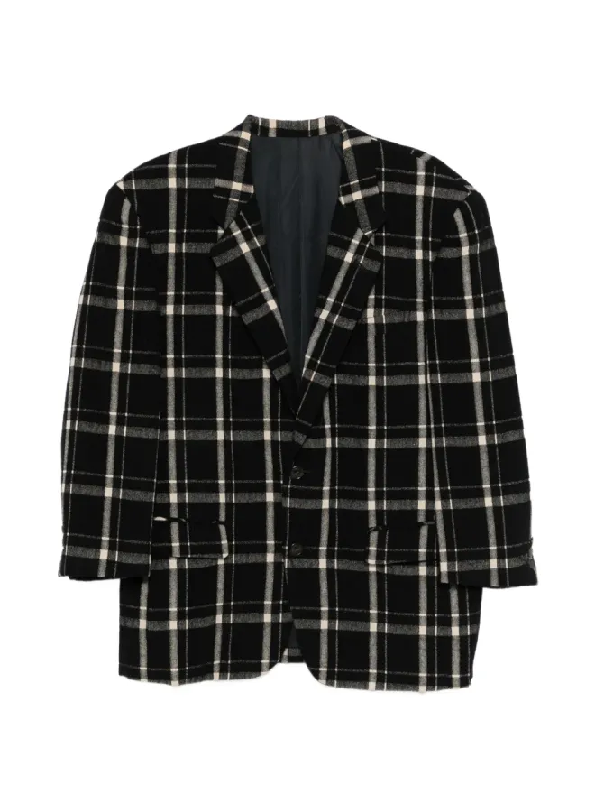 Issey Miyake Pre-Owned Issey Miyake Pre-Owned テーラードチェック柄ブレザーの商品画像