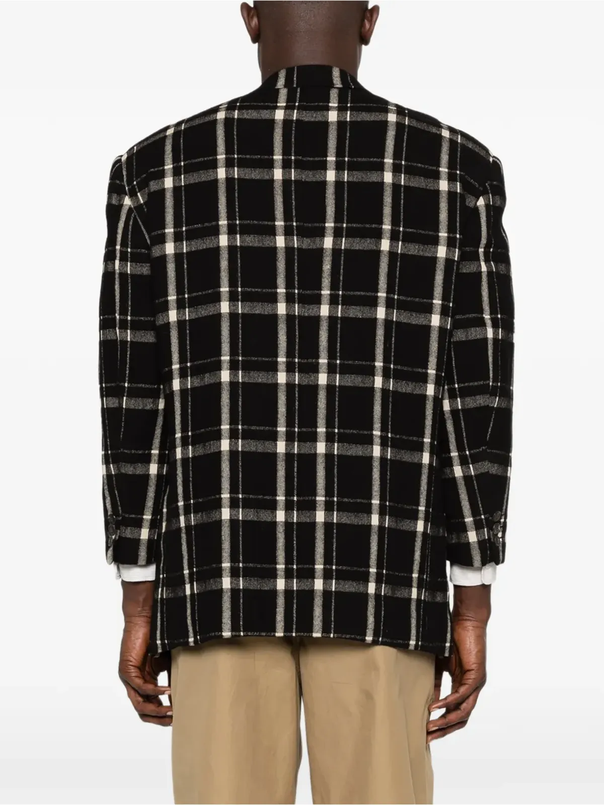 Issey Miyake Pre-Owned テーラードチェック柄ブレザー - 画像4