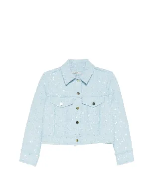 alice + olivia クロエ スパンコール付きクロップドツイードジャケット - サムネイル1