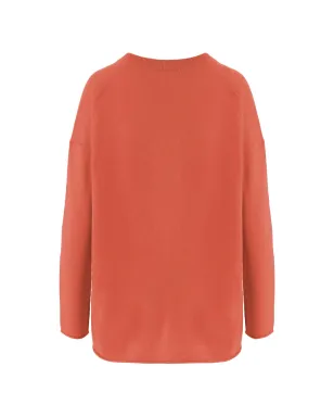 Allude リブ編みVネックセーター - レッド - サムネイル2