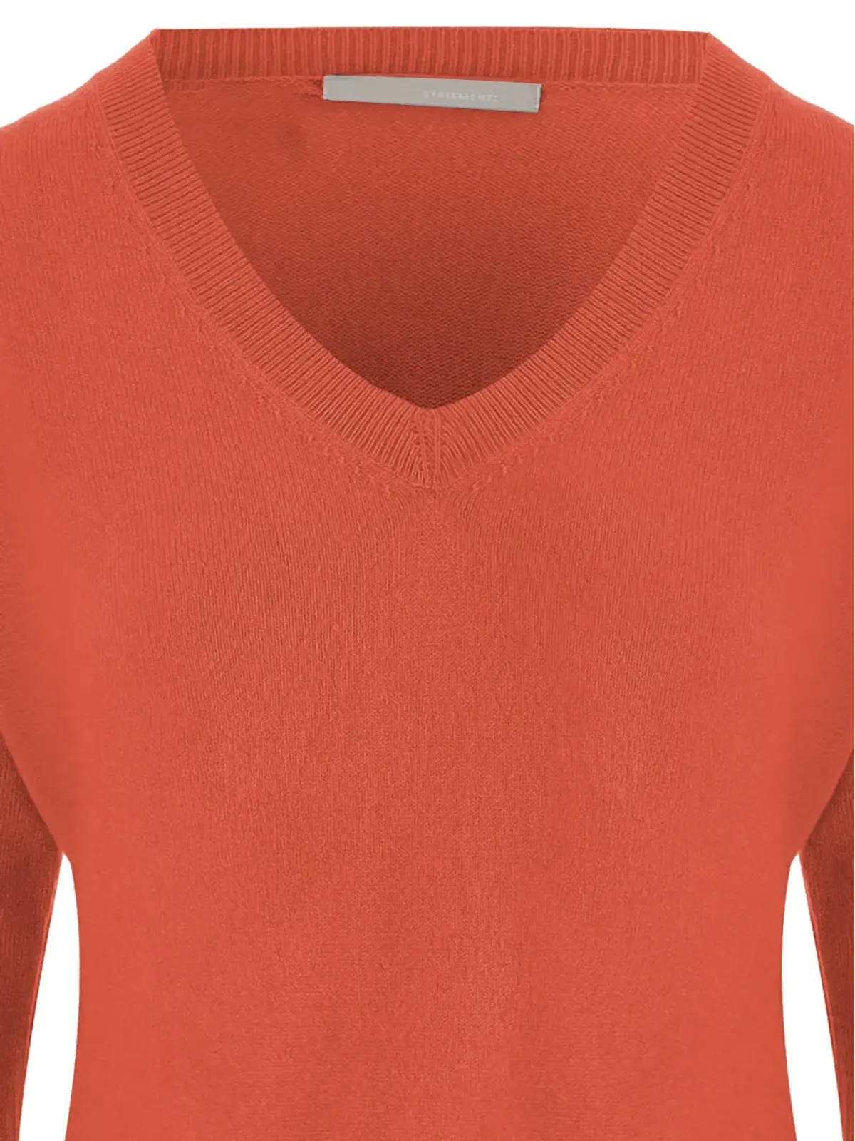 Allude リブ編みVネックセーター - レッド - 画像3