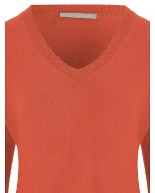 Allude リブ編みVネックセーター - レッド - サムネイル3
