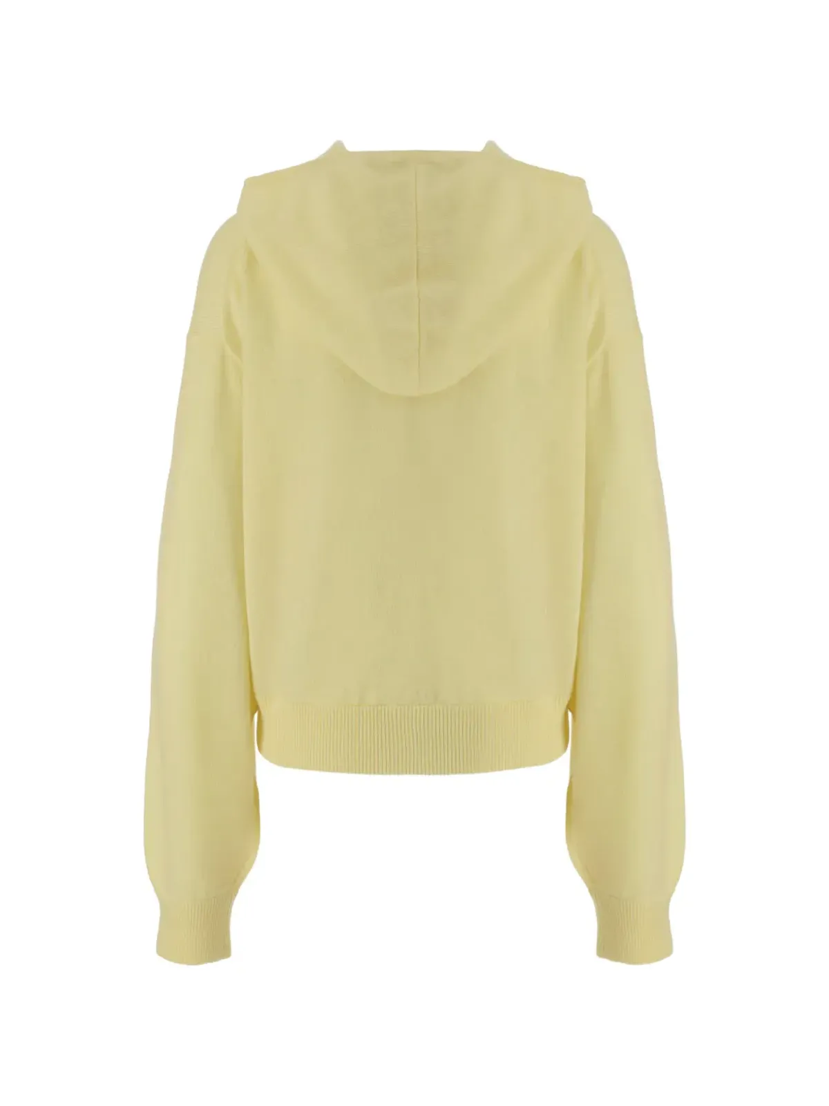 Allude ジップアップフーデッドカーディガン イエロー - 画像2