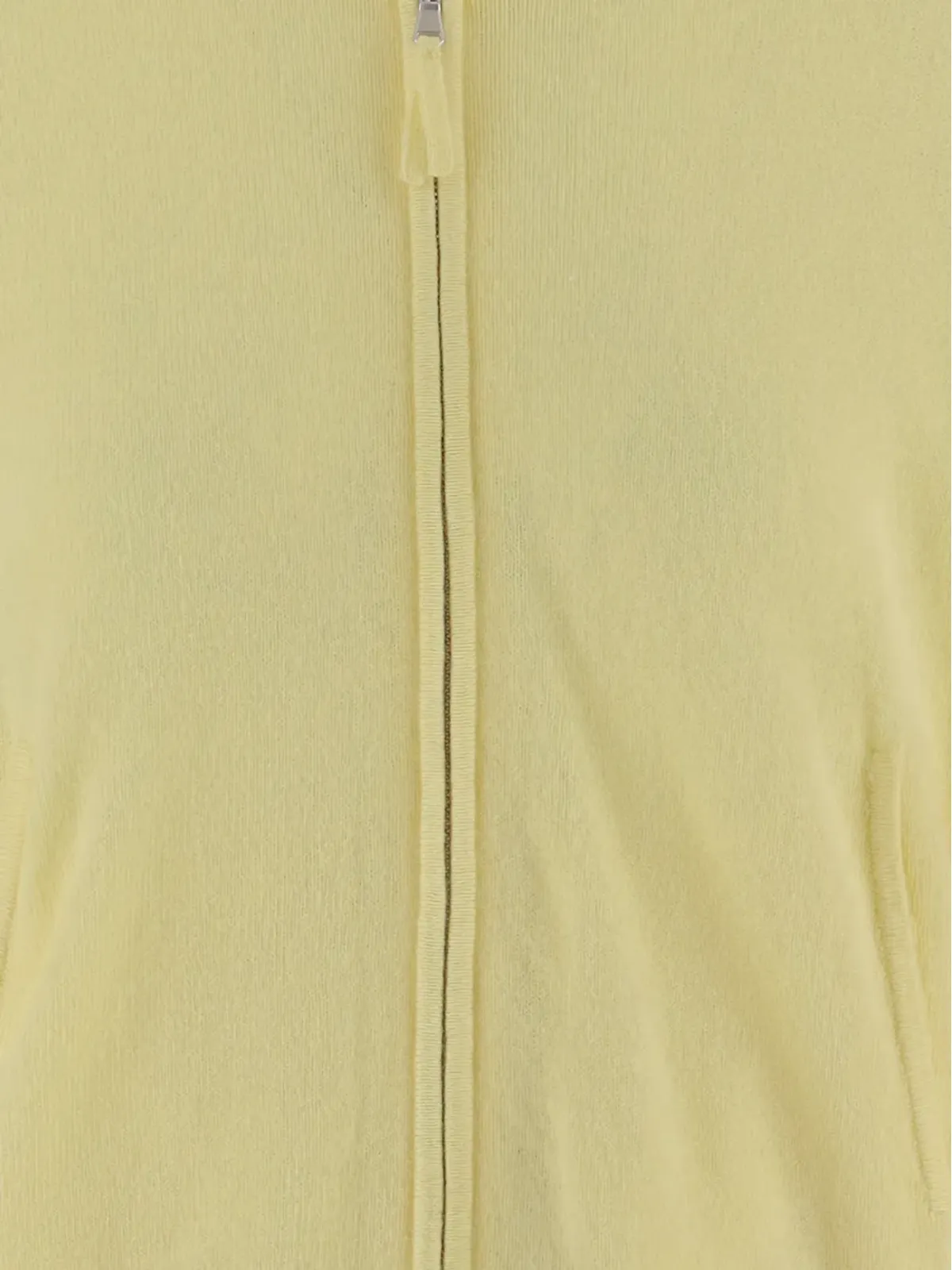 Allude ジップアップフーデッドカーディガン イエロー - 画像3
