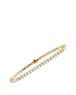 LB Exclusive ラウンドカットダイヤモンド テニスブレスレット - Gold - サムネイル1