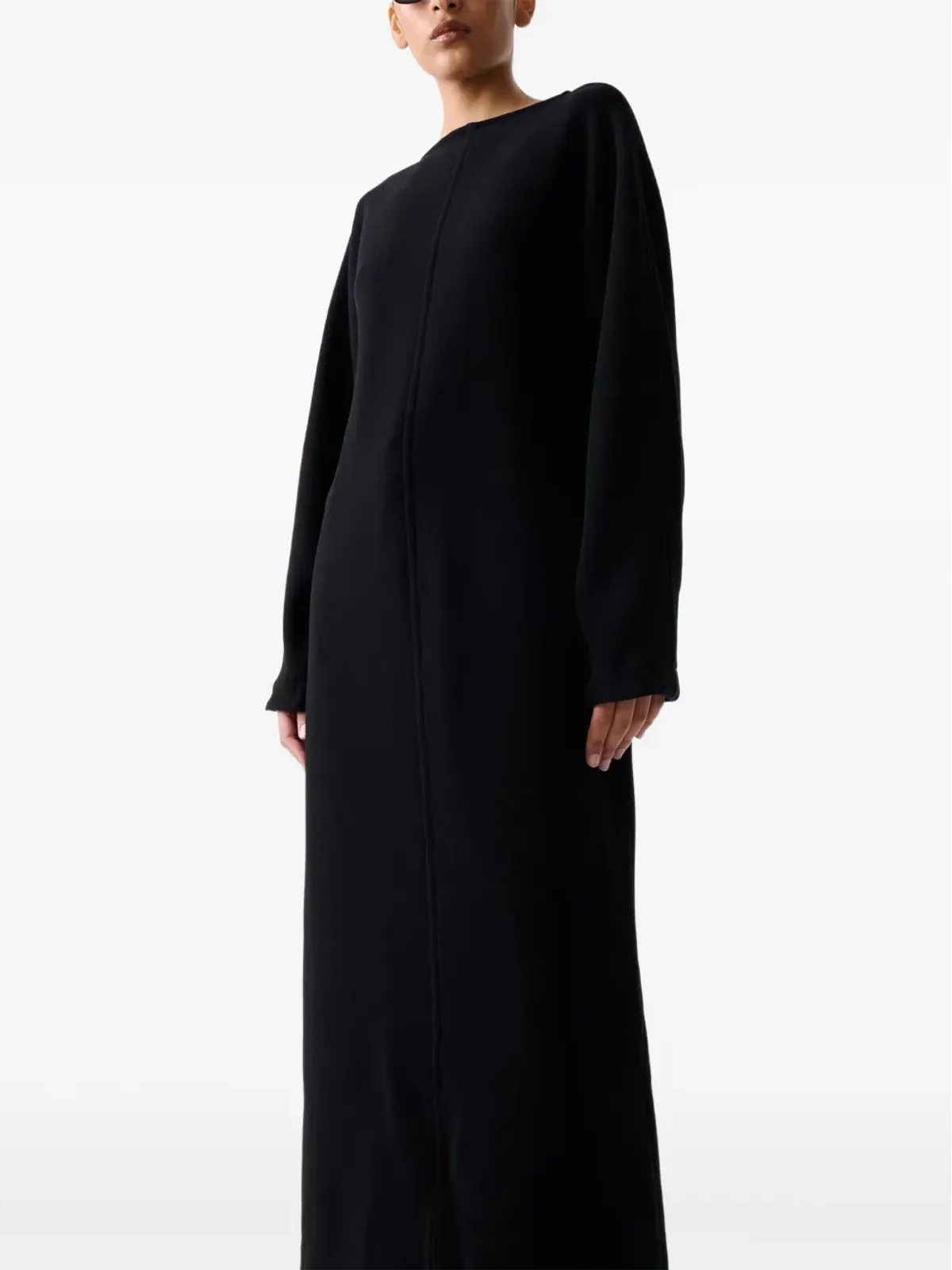 Studio Nicholson Cali ロングスリーブ バックスプリット ミディドレス - ブラック - 画像5
