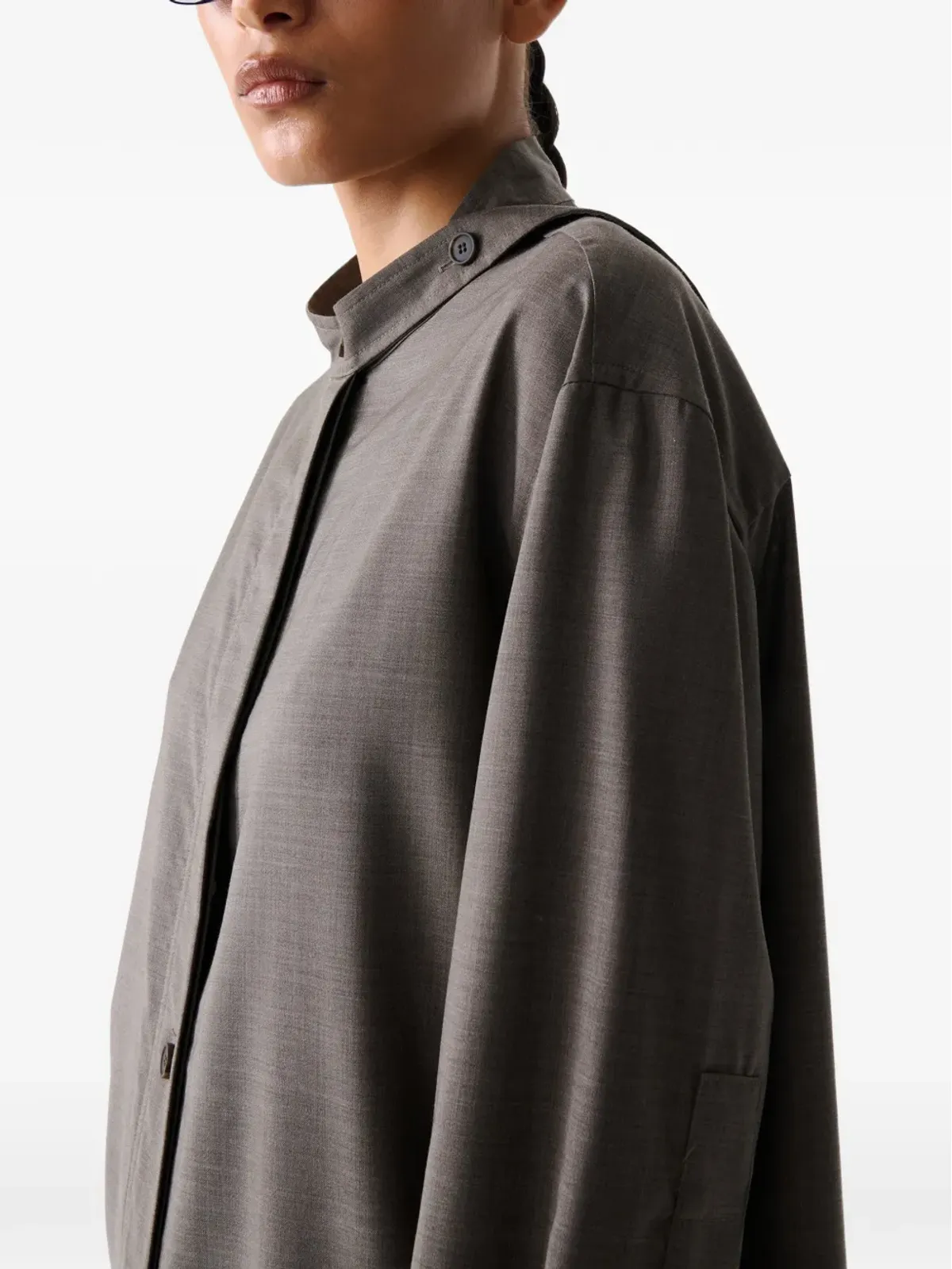 Studio Nicholson Wheeler extended-collar midi dress - 画像5