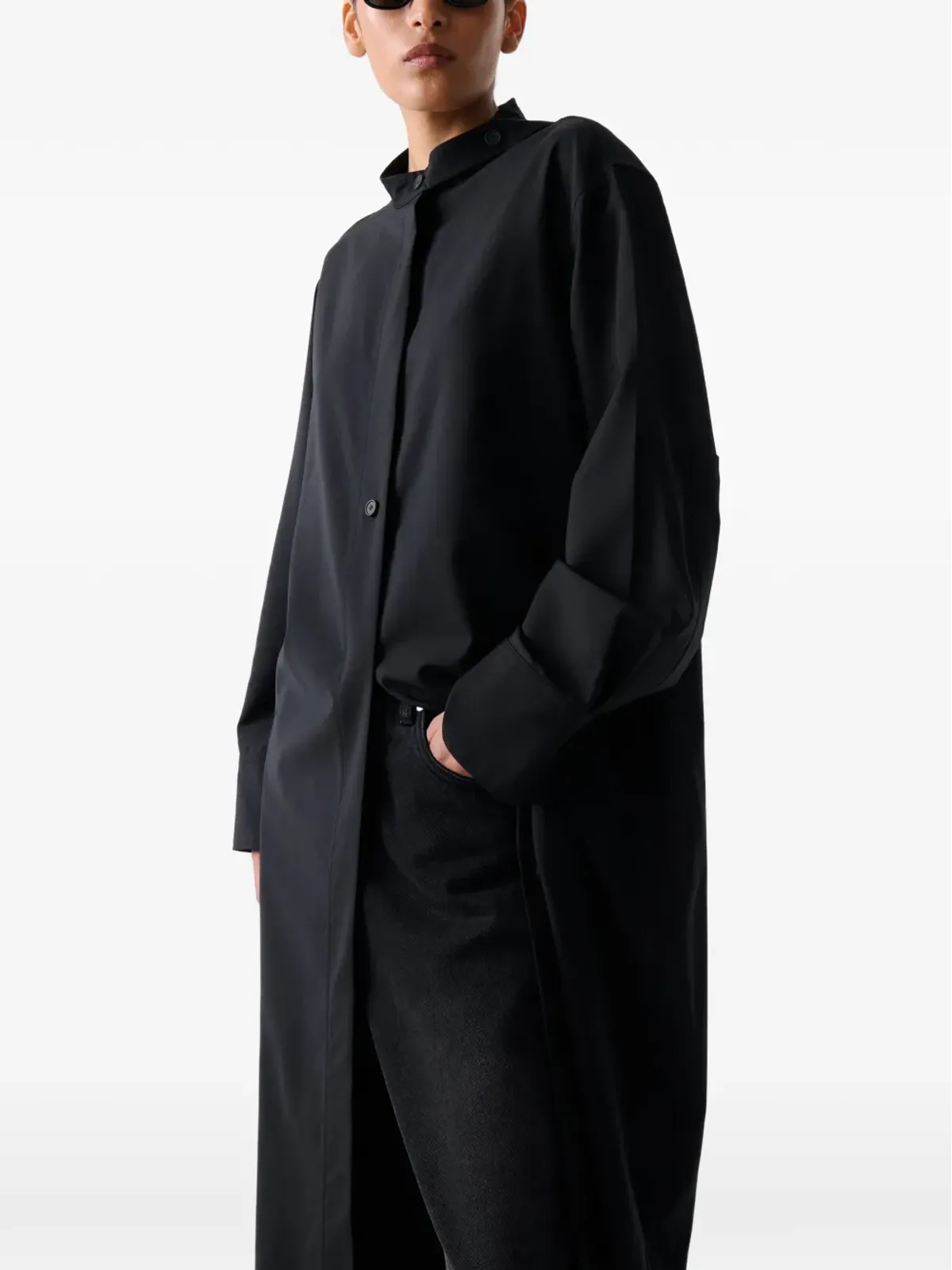 Studio Nicholson extended collar wheeler dress - Black - 画像5