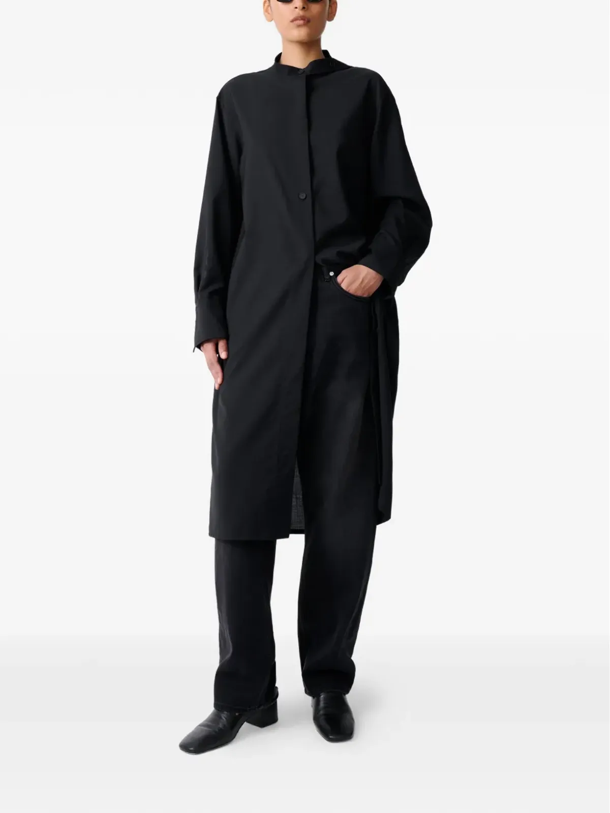 Studio Nicholson extended collar wheeler dress - Black - 画像2